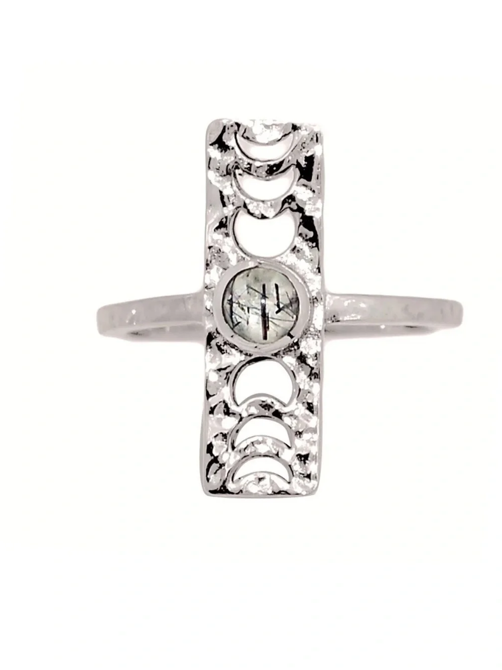 NEW! Phases of the Moon Rutilated Quartz Ring